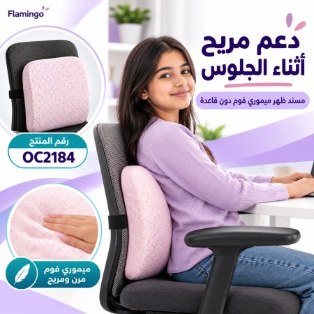 Memmory Foam Back Rest(Without Stand) Pink OC2184